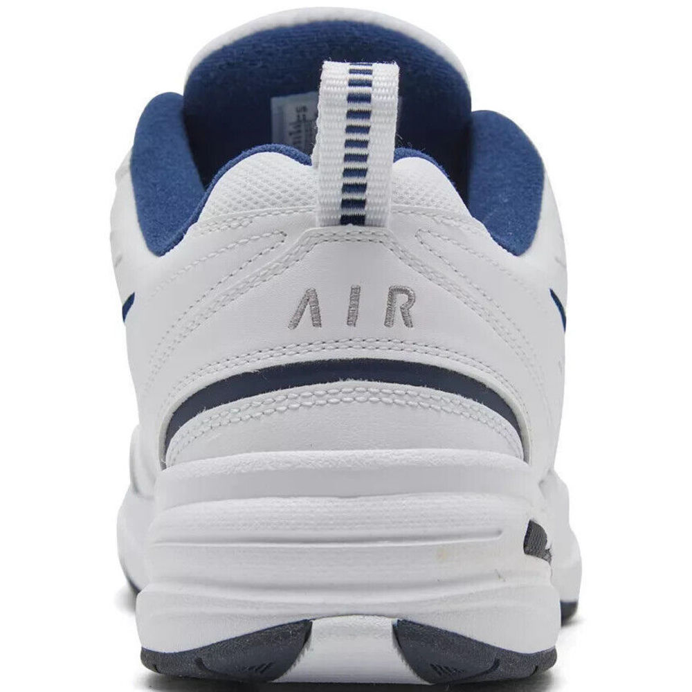Nike Men's Wide-Width Air Monarch IV Training White / Metallic Silver Sneakers 8 - Picture 4 of 11